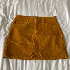Velvet tan mini skirt